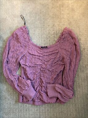 Gigio purple scrunched long sleeve
